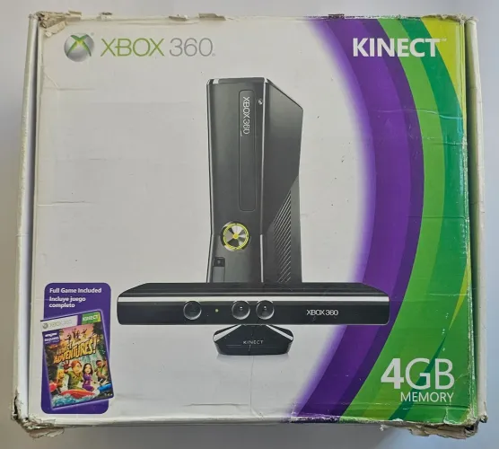 Caixa Xbox360, kinect e fonte [Leia a descrição] 