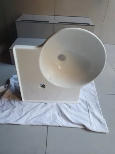 Lavatório Suspenso de Canto com Mesa Branco - Linha L