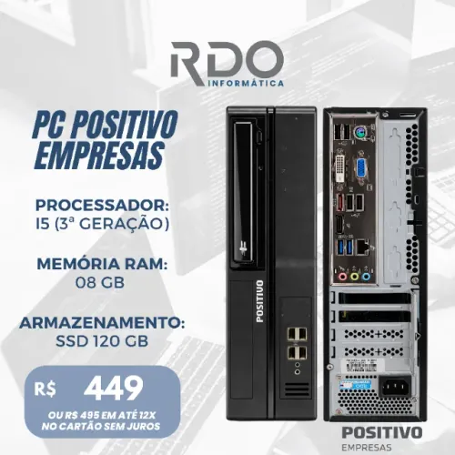 PC Positivo i5 3ª Geração 8GB SSD 120GB - Rápido para Empresas e Home Office (Barato)