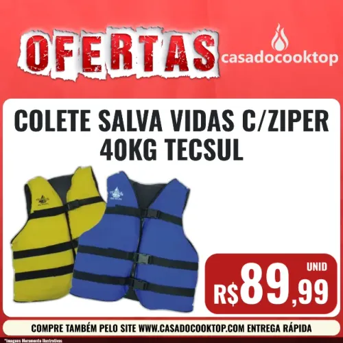 COLETE SALVA VIDAS C/ZIPER 40KG TECSUL 18477
