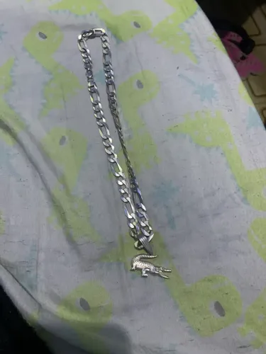 Corrente de prata 925 junto com pingente Lacoste de prata