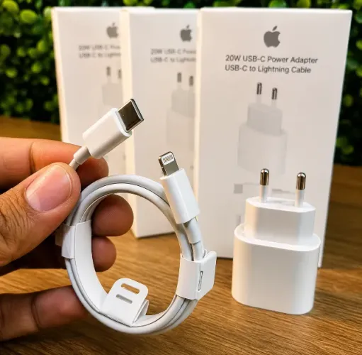 Carregador 20W USB-C + Cabo Lightning - Carga Rápida para iPhone
