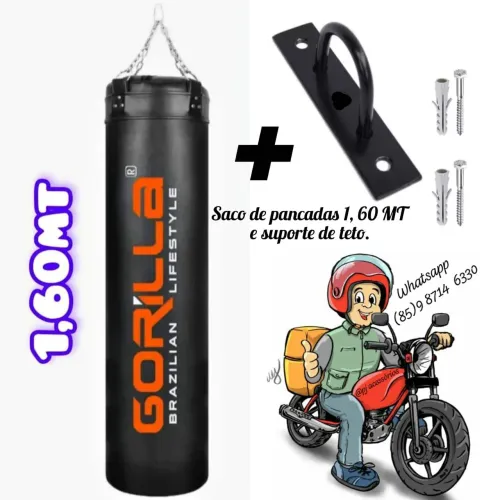 Saco de boxe 1,60. MT. cheio e suporte de teto. entrega grátis