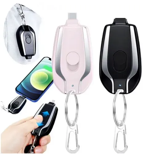 Chaveiro Carregador Porta-chaves Bateria Portátil | 1500mAh Ultra Compacto Tipo-c z1465