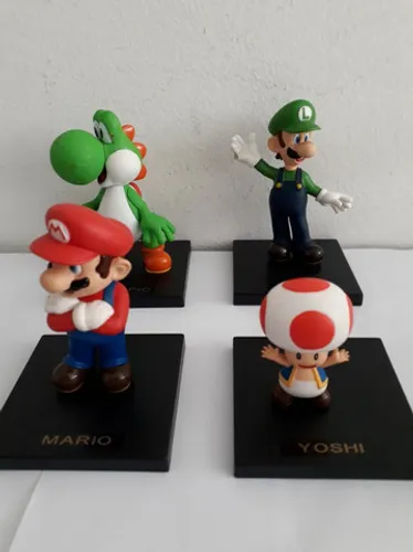 Bonecos Mario, Luigi, Yoshi e Kinopio Originais Raridades Importados dos Estados Unidos