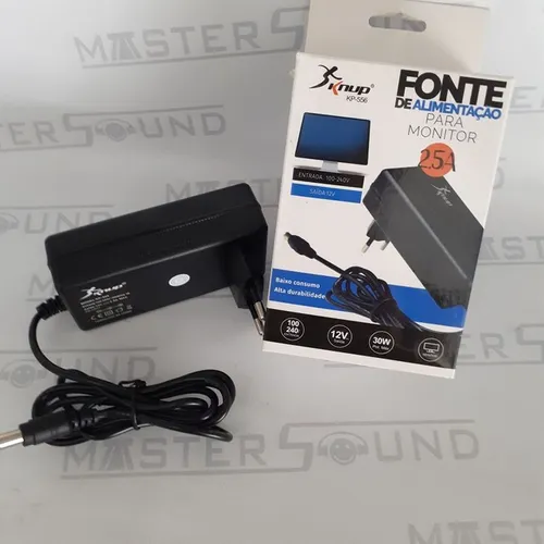 Fonte de alimentação  para monitor. 12 volts. 2,5 amperes. Novo.