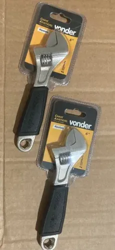 Chave inglesa ajustável 6" aço carbono niquelada - Vonder