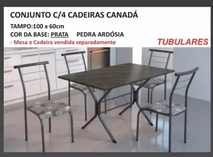 Mesa Canadá 100x60 com 4 cadeiras  **nova na caixa**