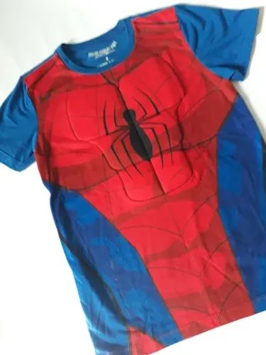 Camiseta Infantil Spider Man - tam 8 - Algodão Peito almofadado - pouco uso - excelente