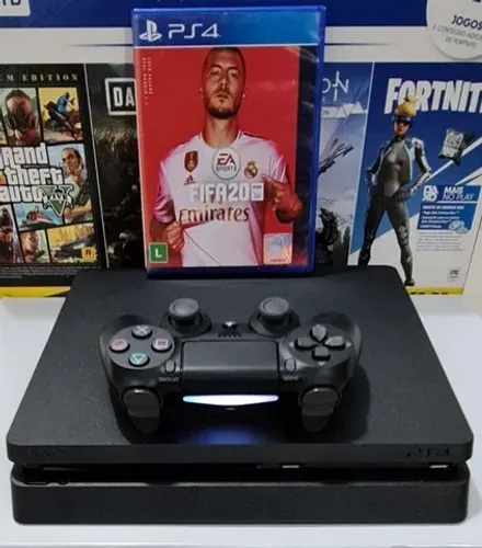 PS4 Slim - 500GB - c/ GARANTIA - Com Jogo (FIFA 20) - Garanta já o seu!