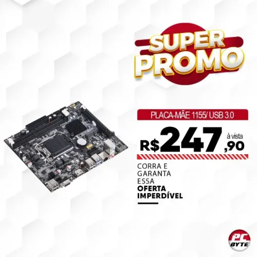 Placa Mãe Nova 1155 / Usb 3.0 / Hdmi, Produto a pronta entrega, com Garantia, frete grátis