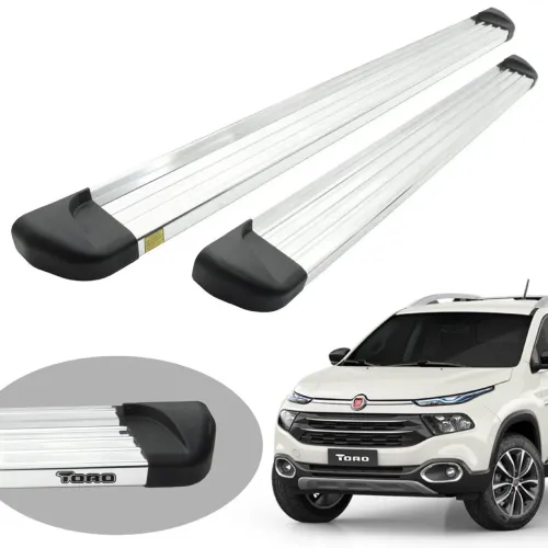 Estribo Track alumínio polido Fiat Toro 2017 a 2025