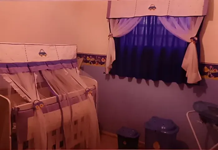 Kit de berço e cortina 