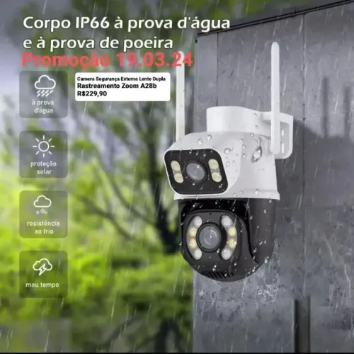 Câmera a Prova D'água 4mp wifi lente dupla Bivolt 110/220