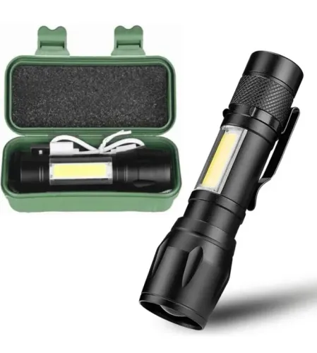 Lanterna Recarregável Portátil com 3 Modos de Iluminação