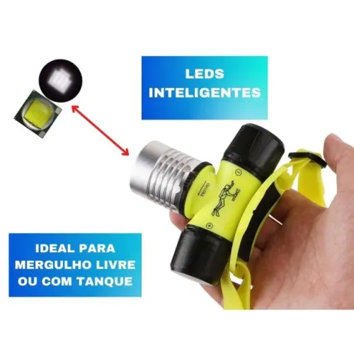 Lanterna De Cabeça Para Mergulho Com Led De 80 A 100m Esen56