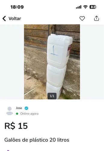 Galão 20 litros reutilizáveis 