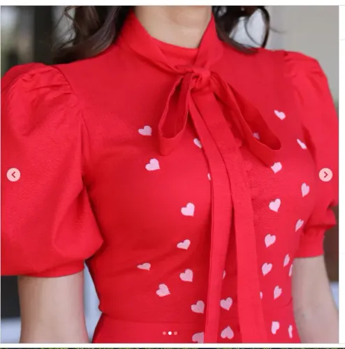 Vendo Vestido Vermelho com corações Limonada Pink