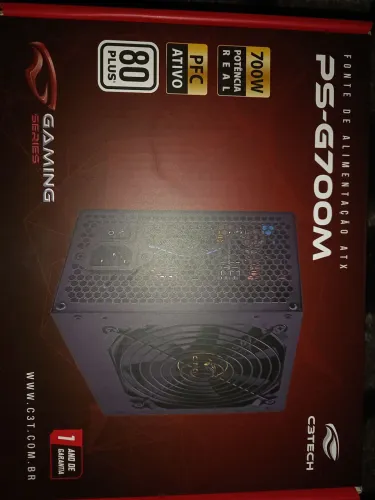 Fonte C3Tech PS-G700M 700W 80 Plus PFC Ativo