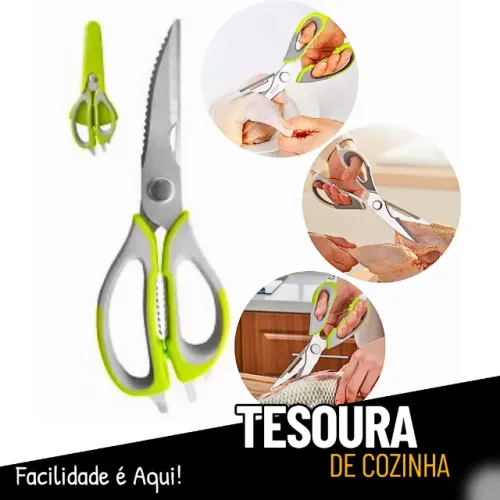 Tesoura Multiuso 10 Em 1 Ideal para sua Cozinha _ CS161