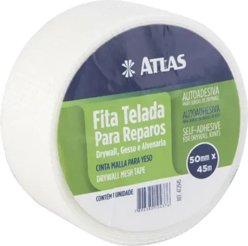 Fita telada para reparos em drywall, 50 mm x 45 m, AT2945, ATLAS