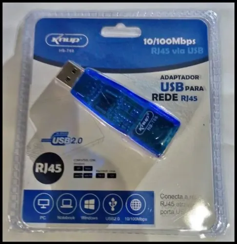 Conversor Adaptador De Rede Rj-45 Para Usb Knup Hb-t66
