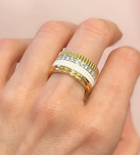 Anel Boucheron Dourado com Detalhes PRONTA ENTREGA 