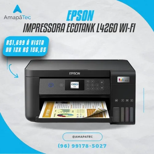 Impressora Multifuncional Epson Ecotank L4260 Colorida Wi-fi