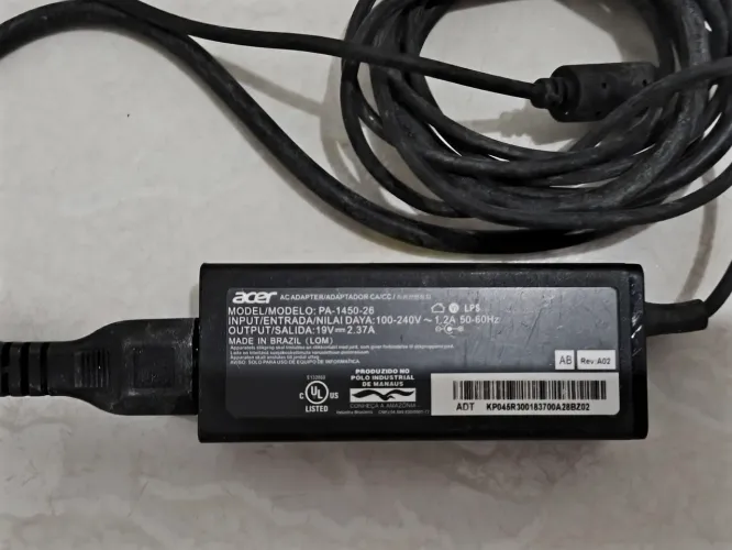 Fonte Carregador Para Notebook Acer Pa-1450-26 19v 2.37a Preto<br>