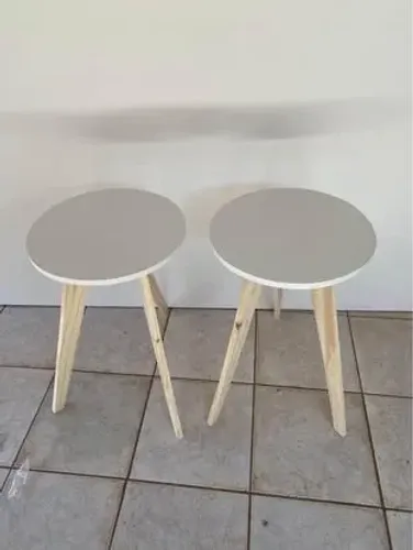 Mesas de centro brancas altura 55cm tampo 35cm