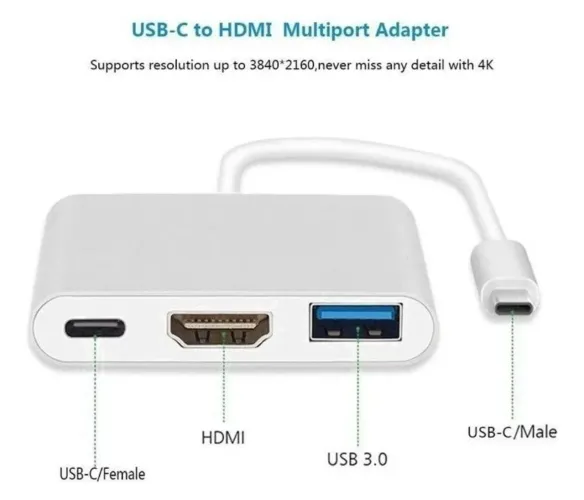 Adaptador USB-C para HDMI 4K - Multiport