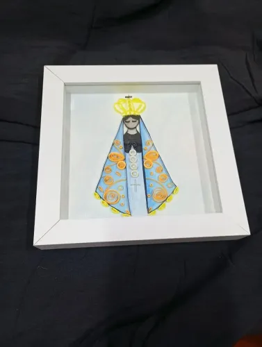 Quadro Decorativo Nossa Senhora Aparecida em Quilling