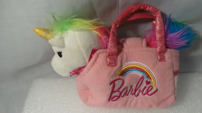 Bolsa unicórnio barbie de pelúcia em perfeito estado de conservação!