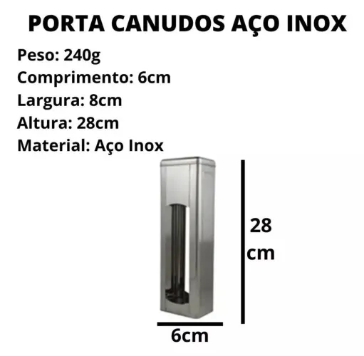 Porta Canudos Aço Inox
