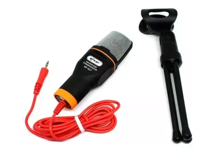 Microfone Knup KP-917 Condensador Omnidirecional cor preto/cinza