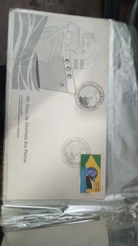 Selos comemorativos 180 anos da abertura dos portos do Brasil