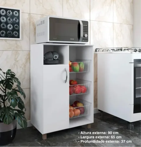 Armário Multiuso Branco para Cozinha - entrego 