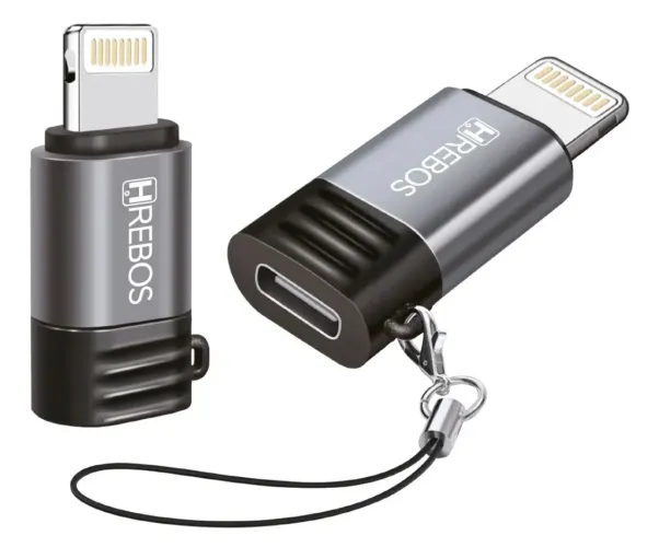 Adaptador Lightning para USB-C com chaveiro