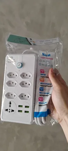 Régua Filtro de Linha/USB - 02 Metros - Bivolt - Branco - Novo