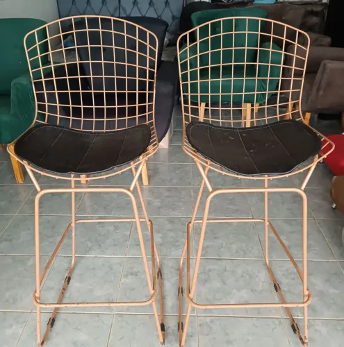 Conjunto de 2 Banquetas Modernas Rose Gold