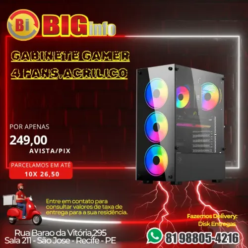 Gabinete Computador Gamer Agp-a31150c 4 Fans,acrilico