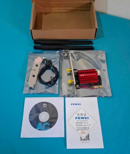 Placa de Rede Wi-Fi/Bluetooth, PCI Express - FENVI