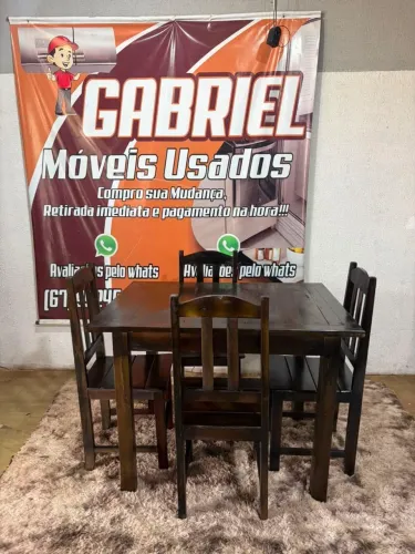 Mesa 4 cadeiras madeira cadeiras maciças ((ENTREGO GRATIS))