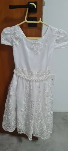 Vestido Infantil de Festa Branco Novo (Daminha / Batizado / Formatura)