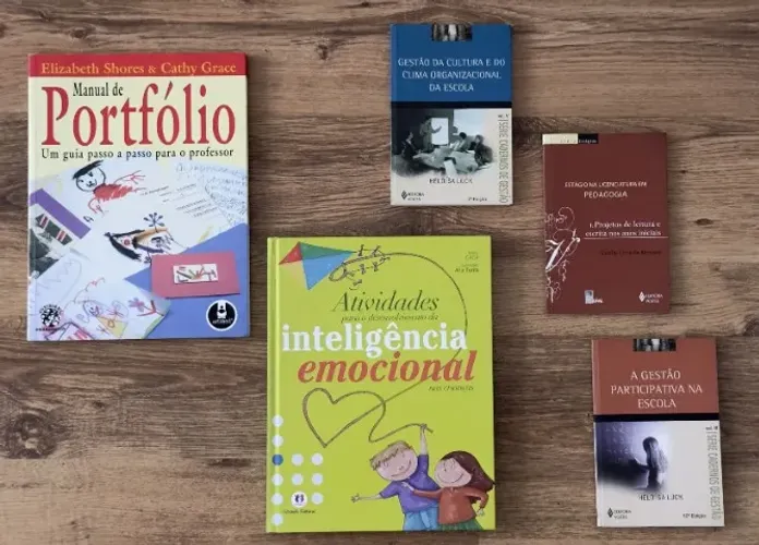 5x livros área pedagógica (portfólio, registros, inteligência emocional, gestão escolar)