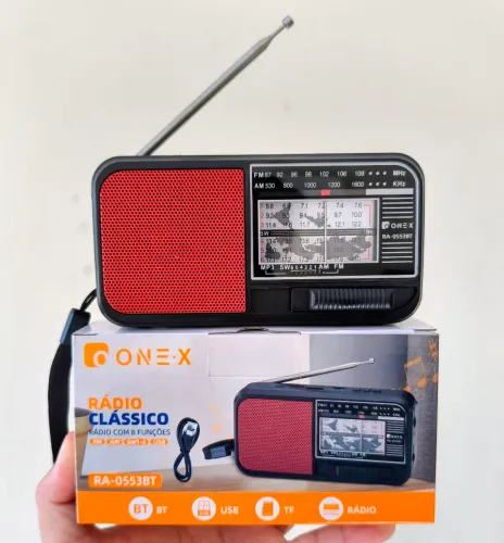 Rádio de bolsa AM FM com entrada para cartão de memória pen drive recarregável