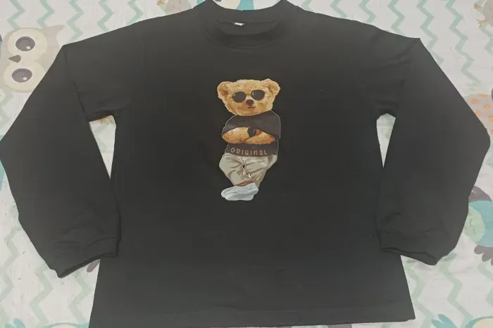Camiseta infantil tamanho 6 anos meia estação cor preta