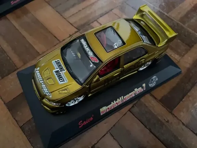 Miniaturas Carros Saico 1/32 (Mitsubishi Lancer Evo 7, Mazda RX-7 e Honda Integra)