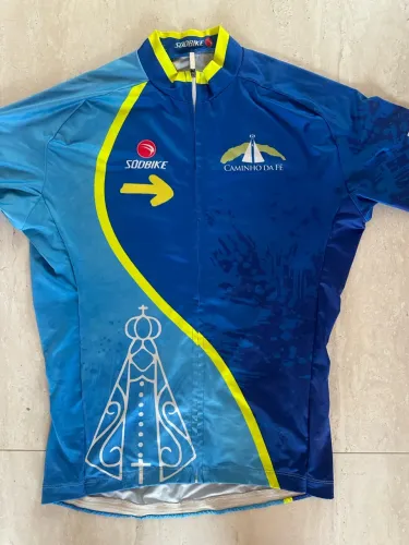 Camiseta para ciclismo: caminho da fé, tamanho G