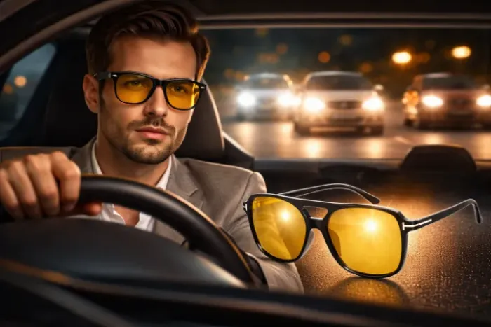 Óculos Dirigir a noite Lentes Amarela Anti Reflexo Unissex